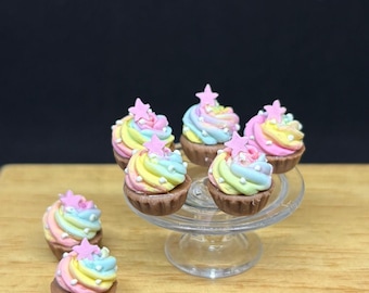 7 pcs. Miniature Cupcakes, Miniature Cake, Miniature Bakery, Miniature Cupcakes, Dollhouse cakes, miniature Chocolate Cupcakes
