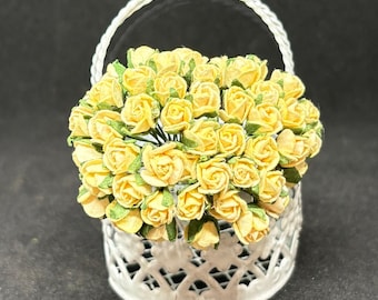 50stk.7 mm.Miniatur Maulbeerpapier Blume,Mini Rose Blume,Papierblume,Mini Rose,Maulbeerpapier Blume