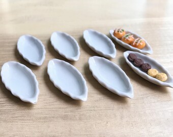 5 Miniature Ceramic Plate,Miniature Food Plate,Dollhouse Plate,Miniature tray,Ceramic Plate,Miniature food accessories,Miniature DIY