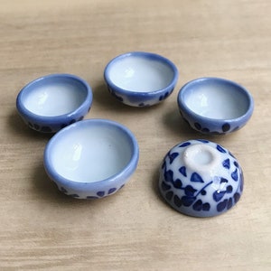 5 Miniature Bowl,Mini Ceramic  Bowl,Miniature food Bowl,Miniature Plate, Dollhouse Bowl,Dollhouse Accessories,Dollhouse Plate