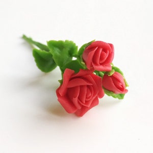 Miniature Blume,Miniatur rote Rose,Puppenhaus Blume,Miniaturgarten,Puppenhaus Rose,rote Rose,Blumen,Miniatur Rose (Code: CFROSE)