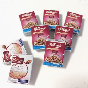 1 box Miniature Cereal Box,Miniature Cereal,Miniature Corn Flakes Box,Miniature breakfast,Dollhouse,Miniature box image 1