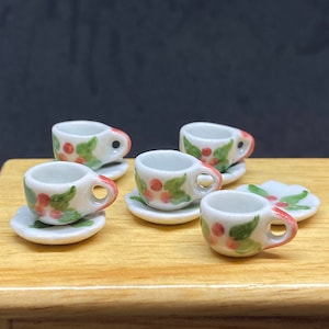 5 Miniature Empty Coffee Cup Set Miniature,Dollhouse Coffee Cup,Miniature Coffee,Dollhouse Coffee,Mini Coffee Cup,Dollhouse DIY