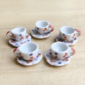 5 Miniature Empty Coffee Cup Set Miniature,Dollhouse Coffee Cup,Miniature Coffee,Dollhouse Coffee,Mini Coffee Cup,Dollhouse DIY