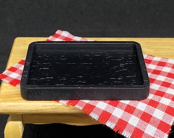 Miniature Black Wooden Tray,Miniature Tray,Dolls House,Doll and Miniature,Small Tray,white Tray,White Wood Tray,Doll House Tray,DIY,Handmade