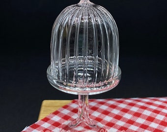 Miniature Glass Tray and Cover,Miniature Real Glass Cover,Miniature Tray,Miniature stand and cover,Mini Tray,Miniature Glass