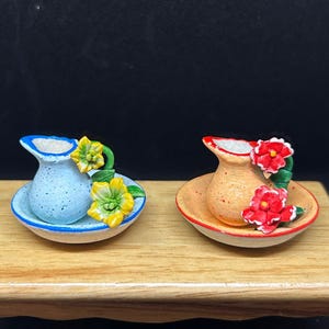 Miniature Pitcher and Bowl,Miniature Empty Pitchers and bowl,Dollhouse Pitcher,Miniature Water Pitcher,Miniature Bowl,Pitchers