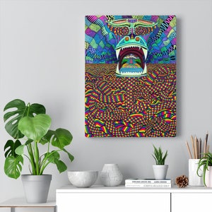 Ayaconda Canvas Wrap - Visionary Art, Psychedelic Art, Trippy, Mother Aya, Medicine, Aya, Anaconda, Psychedelic, Painting, Spiritual, Vision