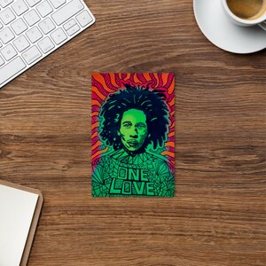 Bob Marley One Love Postcard - Reggae, Irie, Reggae Music, Art Print, Rock Star Art, Rasta, Rasta Art, Postcard, one love,