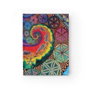 Fibon-Finity Journal - Fibonacci, Golden Ratio, Sacred Geometry, Visionary, Stationery, Notes, Diary, Planning, Colorful, Golden Mean, Art