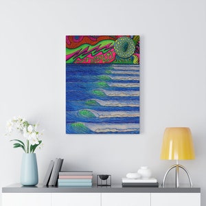 Totally Tubular Canvas Wrap - Surf Art, Waves, Tubular, wave art, ocean, coastal, decor, wall art, colorful, trippy, fun, surf, stoke, sea