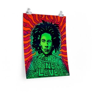 Bob Marley One Love Reggae Poster - Reggae Music, Rasta, Irie, Marley, Music, Rock, Wall Decor, Wall Art, Prints