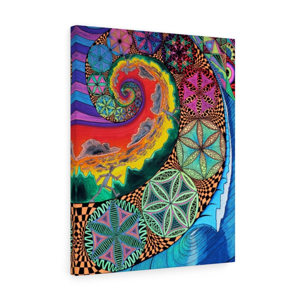 Spiral Fibonacci Art Canvas Made in the UK Sacred Geometry Decor ...