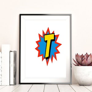 Carta de quadrinhos T, arte de parede para impressão, citações inspiradoras, arte para download, decoração de escritório doméstico, impressão para download