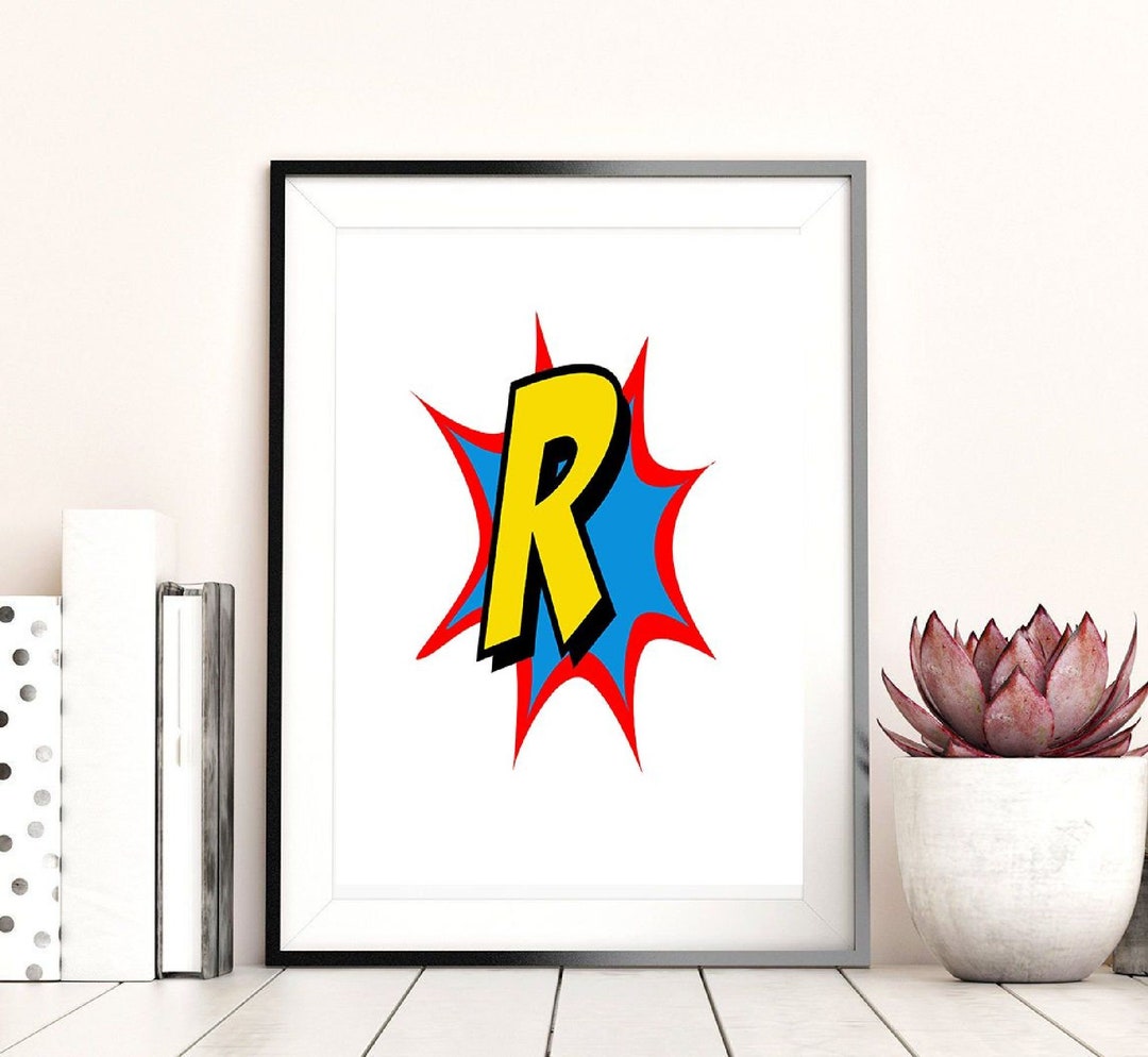 Comic Book Letter R, Printable Wall Art, Inspirational Quotes ...