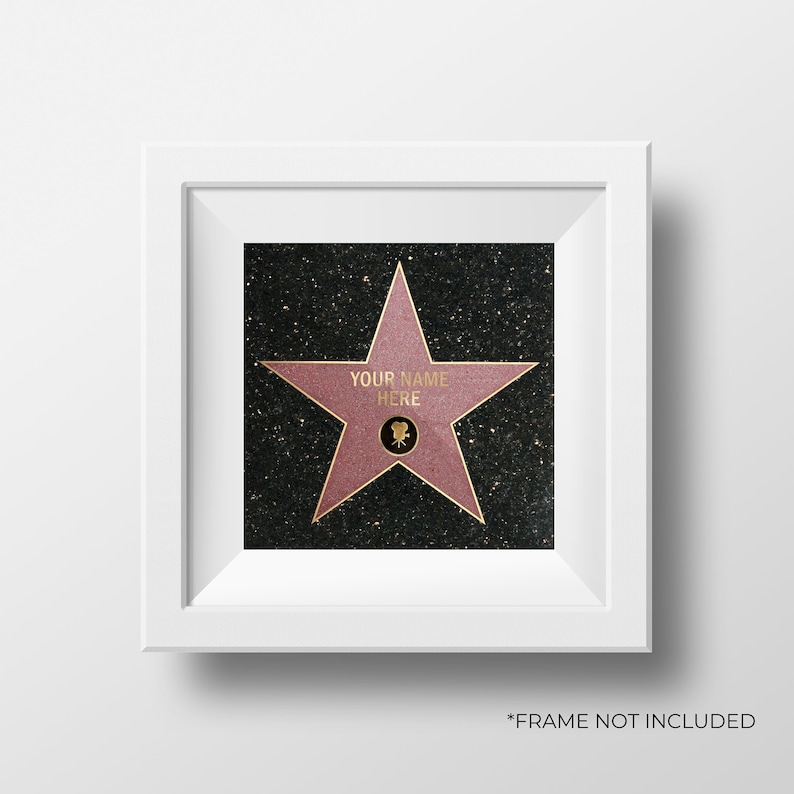 Custom Hollywood Star Poster Print Personalized Hollywood Gifts Your