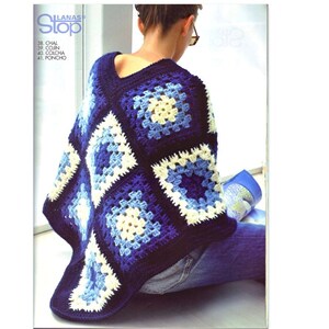 Uncinetto Scialle Wrap Quadrato Di Poncho Grannny Cape Etsy