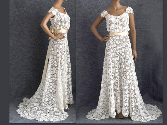 vintage irish lace wedding dress