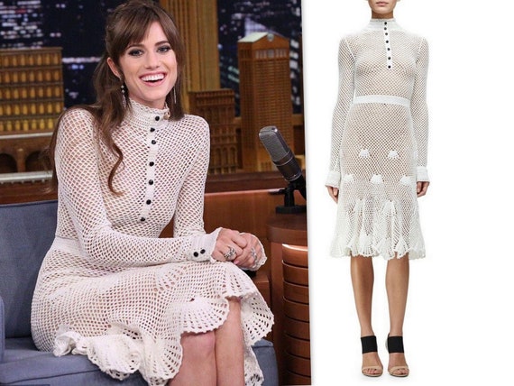 long sleeve crochet dress