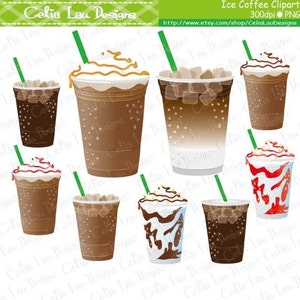 Coffee Clip Art, Coffee Clipart / Ice Coffee /Personal & commercial use / INSTANT DOWNLOAD (CG159)