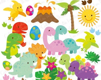 Dinosaur Digital Clipart/ Cute Dinosaur clipart/ Dinosaur Party / INSTANT DOWNLOAD(A021)