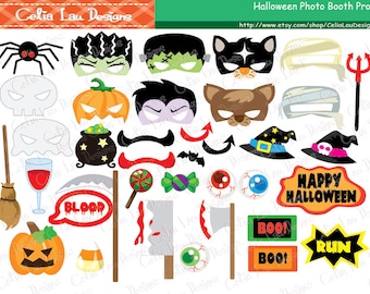 Halloween Photo Booth Props, Halloween Props, Halloween Printable Photo Booth Props, Halloween Party / DIY Printable Instant download