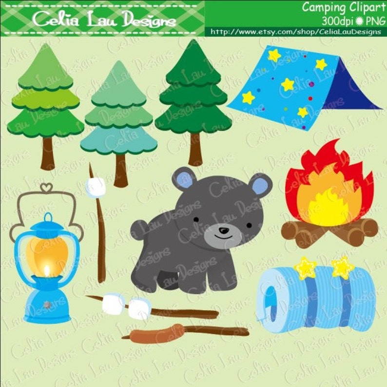 Boy Camping Party Camp Out Party and Forest Animal Clip Art - Etsy