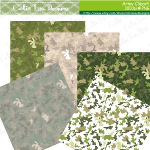 Army Clip Art , Army party kids digital clipart, Camouflage digital paper background CG196 image 2