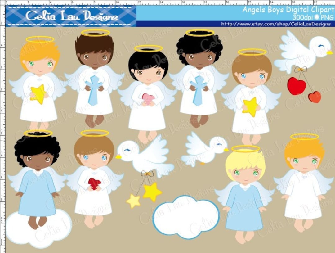 Angel Boy Digital Clipart, Angel Clipart, Angel Clip Art, Angel Boy ...