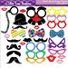 Mustache Clipart, Photo Booth Props, Hats and Spectacles / DIY ...