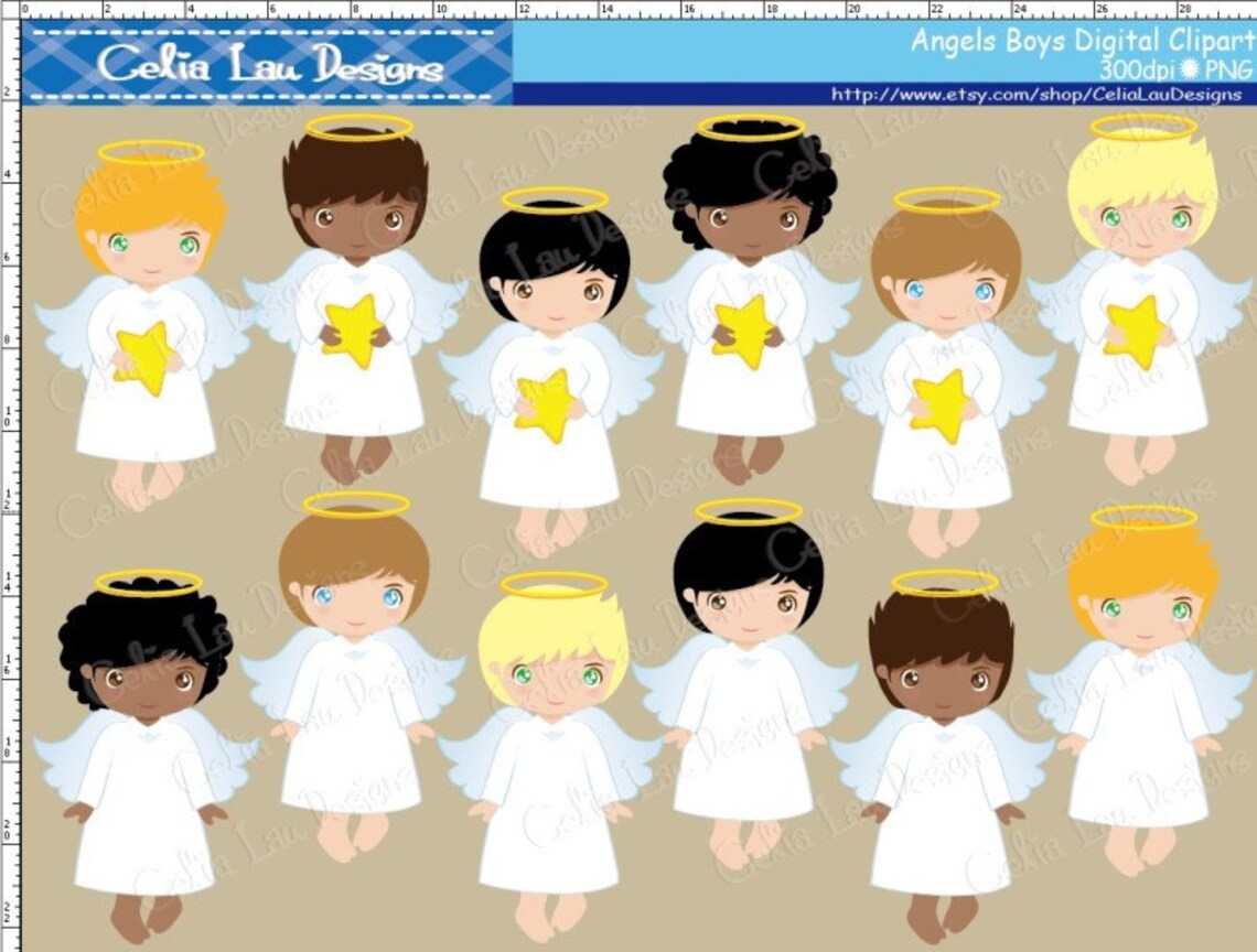 Angel Boy Digital Clipart Angel Clipart Angel Clip Art - Etsy
