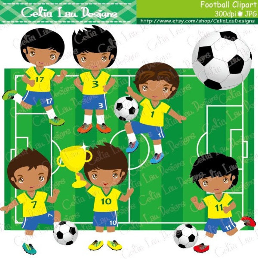 Football Party Clipart , Soccer Party, Football Soccer Clip Art /boy Sport  Party Invitation / CG037/ INSTANT DOWNLOAD -  UK