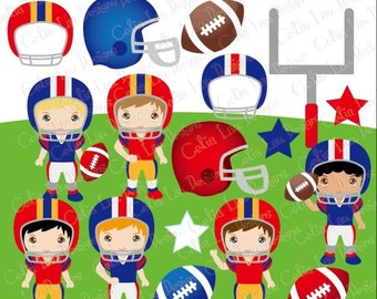 Football Clipart / Football Season clip art / sport kids clip art / American Football clipart / INSTANT DOWNLOAD (CG148)