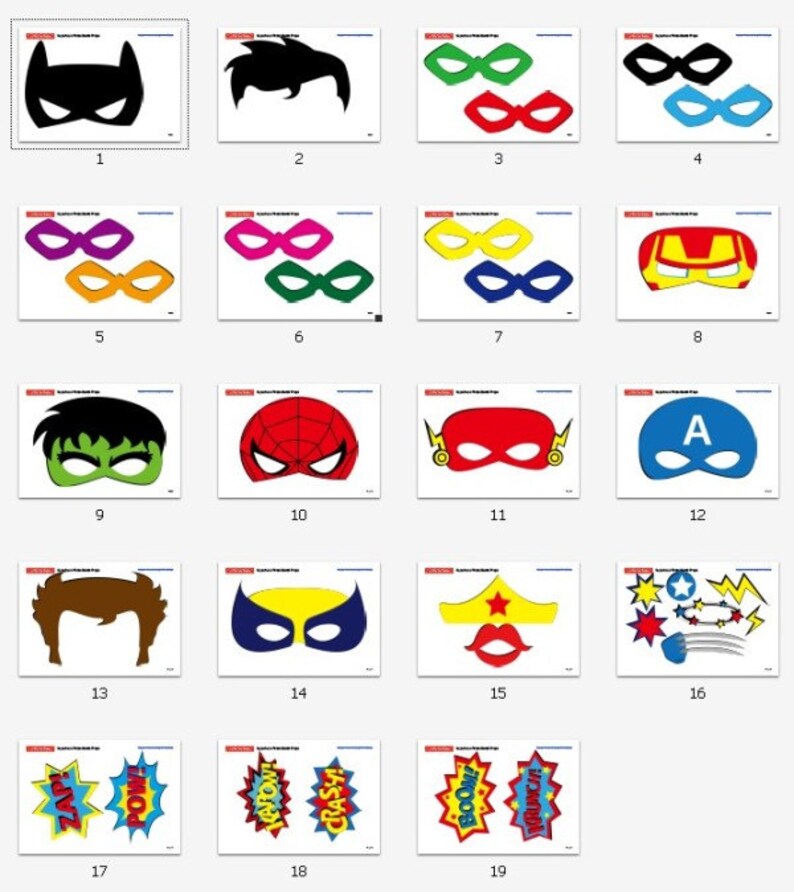Superhero Photo Booth Props / DIY Printable Photo Booth Props/ | Etsy