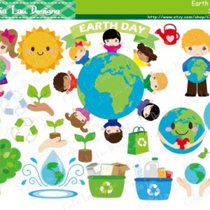 Earth Day Clipart , Environment Clipart, Recycle Clip art, World clipart (CG131) / INSTANT DOWNLOAD
