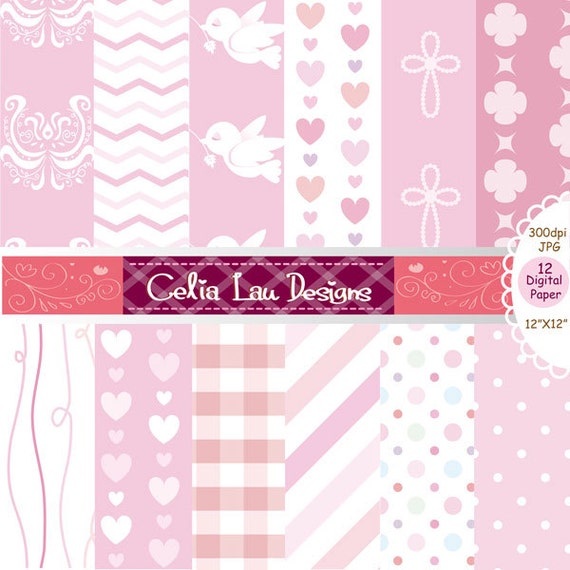 Pink Color Background Set Baby Shower Girl Pink Digital - Etsy