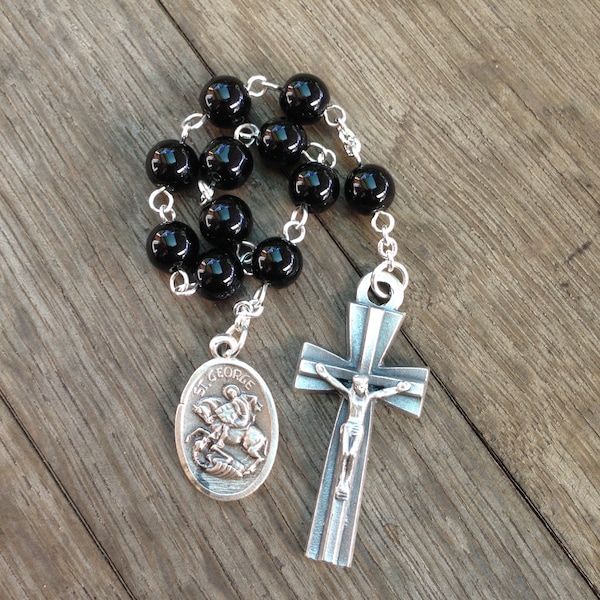 St George Pocket Rosary, Tenner rosary,  Confirmation Gift, First Communion gift, Boys rosary, Catholic gift, Godson gift