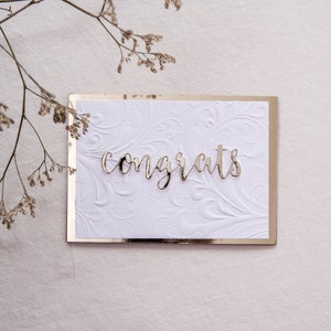 Gold Congrats Card, Congratulations Card, Congratulations Gift, Congrats Greeting Card, Congratulations Wedding Card, On your wedding day
