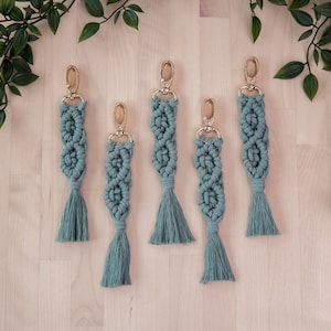 Macramé-sleutelhanger, boho-sleutelhanger, huwelijkscadeau, taslabel, kraamcadeau, gunst bruidsfeest, huwelijksaandenken, milieuvriendelijke kaarten en cadeaus