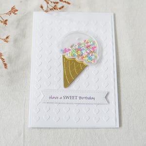 Eis-Geburtstagskarte, Shaker-Karte, Haben Sie eine süße Geburtstagskarte, Geburtstags-Streusel-Karte, Sie sind die coolste Karte, umweltfreundliche Karten & Geschenk