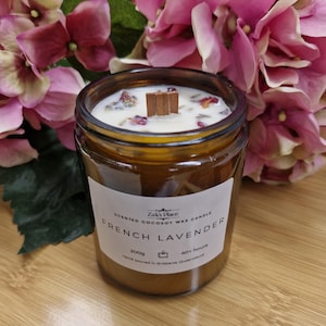 Eco Friendly Winter Candle – Cocosoy Wax – Wooden Wick - French Lavender - Marshmallow - Pumpkin Pie - Peppermint - Oud - Lemongrass - Rose