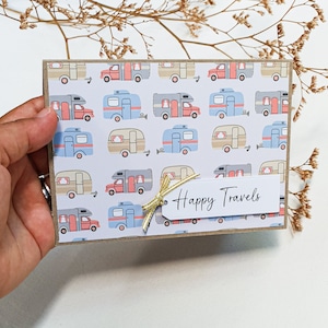 Happy Travels Card, Bon Voyage, Caravan Travel Card, Trailer Card, Traveling Card, Traveling Caravans, Hiking Card, Eco-friendly Travel Card