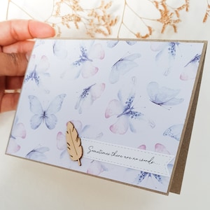 Parfois, il n'y a pas de mots, avec la plus profonde sympathie, carte de condoléances, carte d'encouragement, je pense à toi, je t'aime, carte écologique