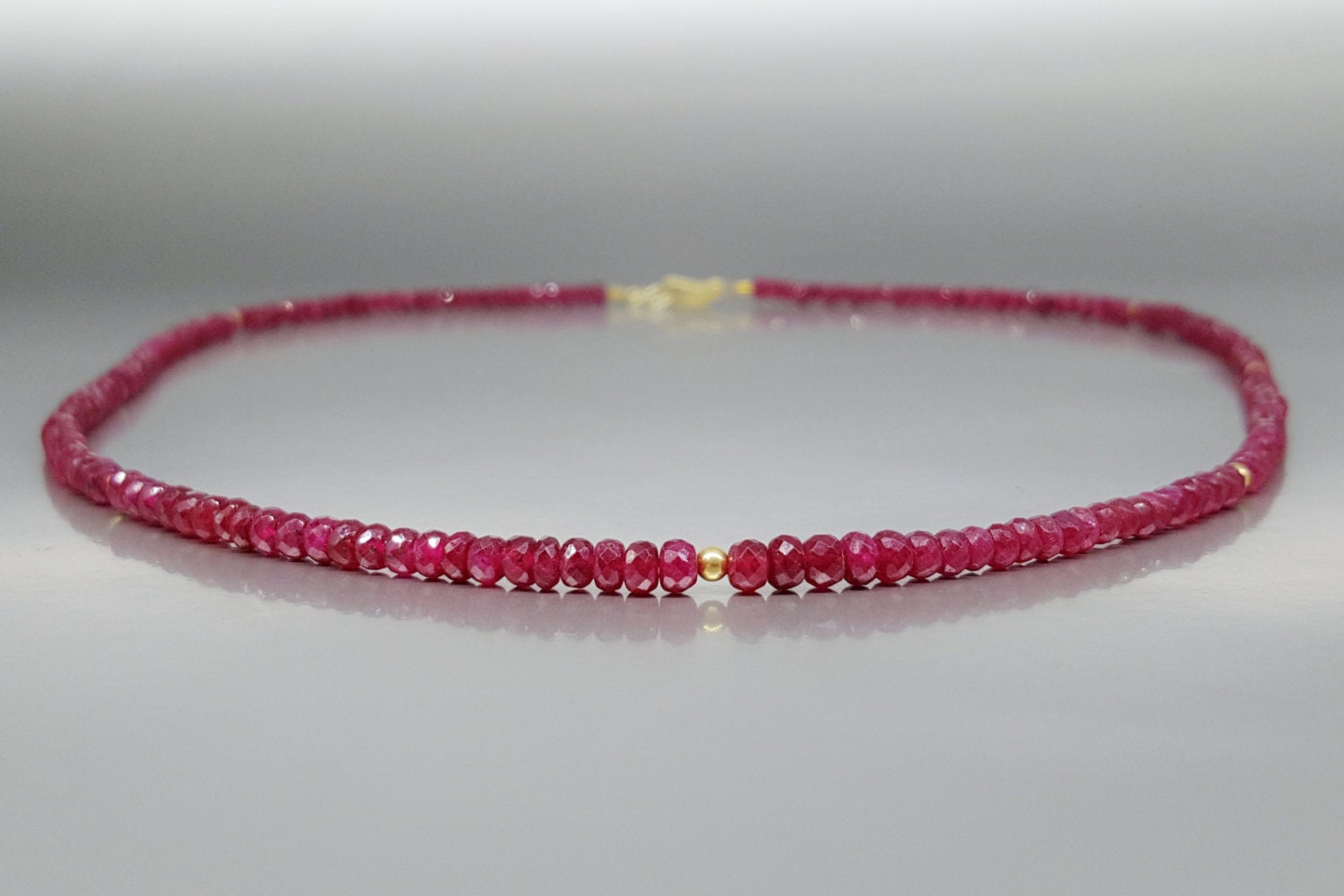 Fine necklace Ruby with 14k gold unique gift for her or him deep red love stone genuine gemstone July birthstone anniversary gift