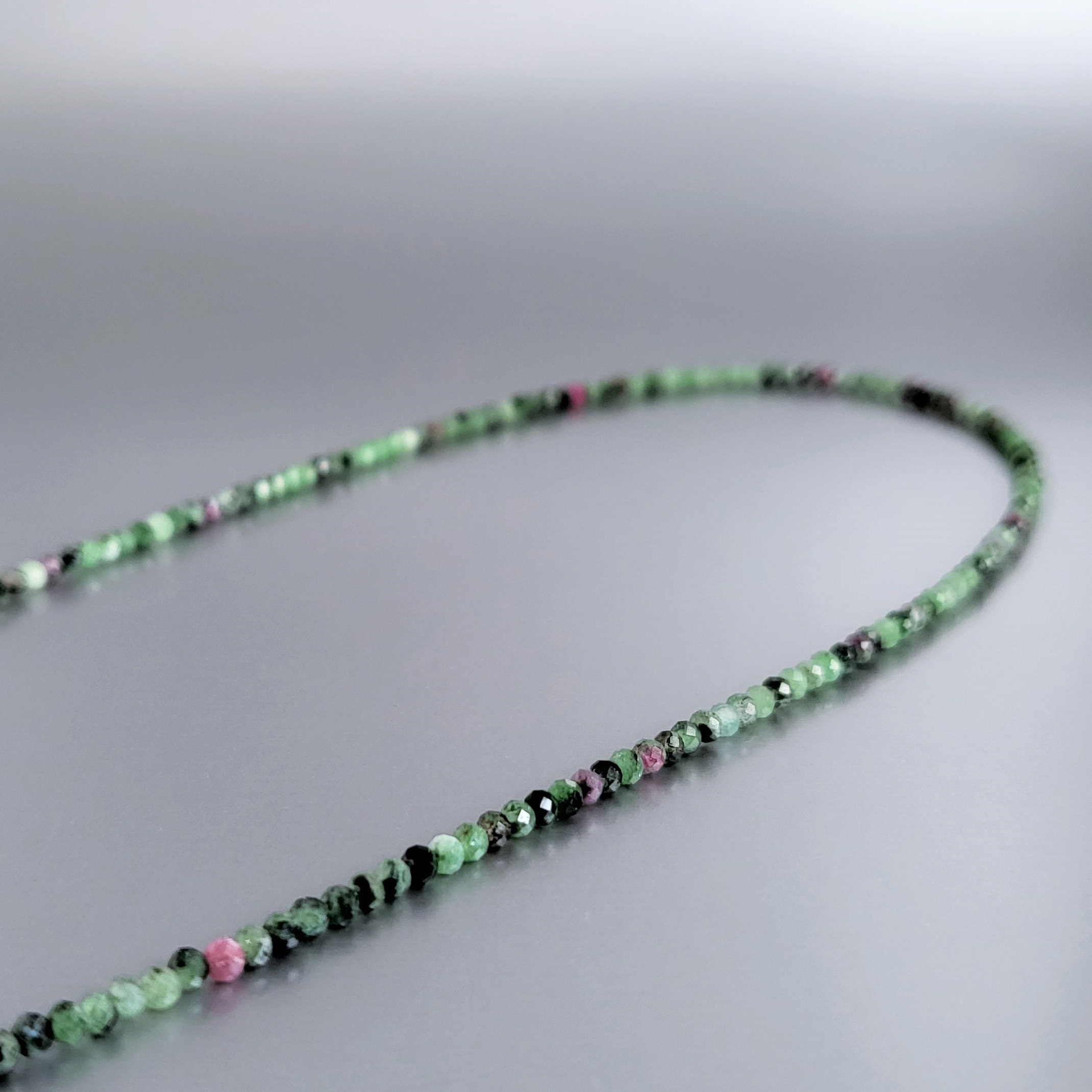 Dainty Necklace Ruby in Zoisite Unique Gift for Her Genuine Natural ...