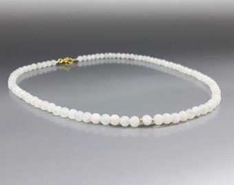 Necklace Moonstone handmade unique gift for her or him white natural gemstone June birthstone