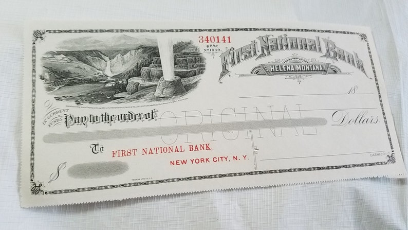 1880 S Montana First National Bank Helena Montana Blank Etsy