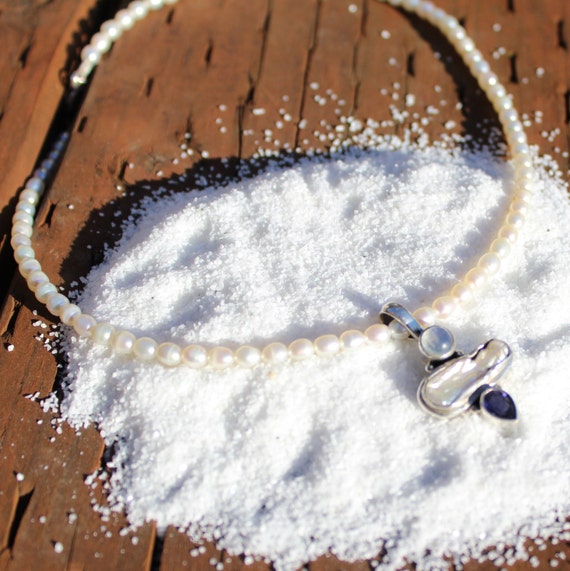 Moonstone Necklace | Pearl choker necklace | daint