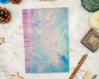 Handbound Wood Journal, A5 Wooden Notebook, Wooden Diary, Handstitched Journal, Eco Friendly, Natural Notebook