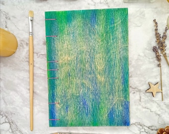 Handbound Wood Journal, A5 Wooden Notebook, Wooden Diary, Handstitched Journal, Eco Friendly, Natural Notebook